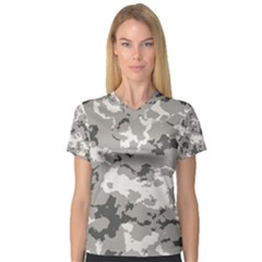 Winter Camouflage Women s V-neck Sport Mesh Tee