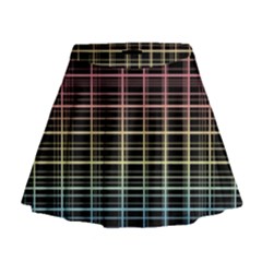 Neon Plaid Design Mini Flare Skirt by Valentinaart