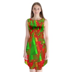 Xmas trees decorative design Sleeveless Chiffon Dress  