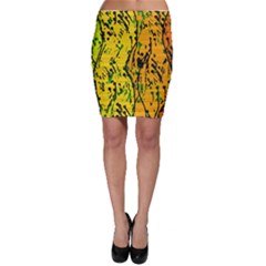 Gentle Yellow Abstract Art Bodycon Skirt by Valentinaart