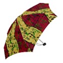 Maroon and ocher abstract art Mini Folding Umbrellas View2