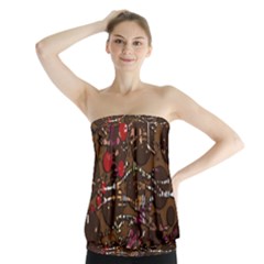 Brown Confusion Strapless Top by Valentinaart