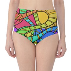 Abstrak High-Waist Bikini Bottoms