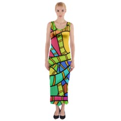 Abstrak Fitted Maxi Dress