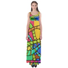 Abstrak Empire Waist Maxi Dress