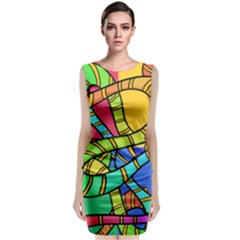 Abstrak Classic Sleeveless Midi Dress