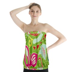 Green Organic Abstract Strapless Top by DanaeStudio