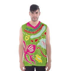 Green Organic Abstract Men s Basketball Tank Top by DanaeStudio