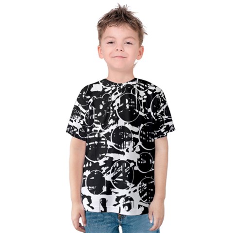 Black And White Confusion Kids  Cotton Tee by Valentinaart