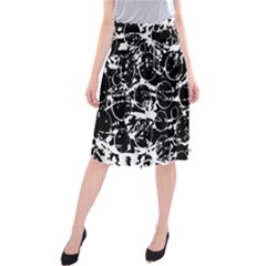 Black And White Confusion Midi Beach Skirt by Valentinaart