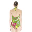 Green Organic Abstract Halter Swimsuit View2