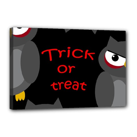 Trick Or Treat - Owls Canvas 18  X 12  by Valentinaart