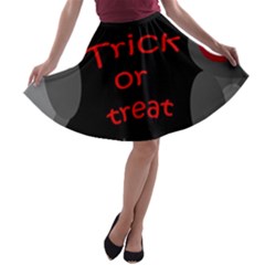 Trick Or Treat - Owls A-line Skater Skirt by Valentinaart