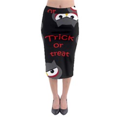 Trick Or Treat - Owls Midi Pencil Skirt by Valentinaart