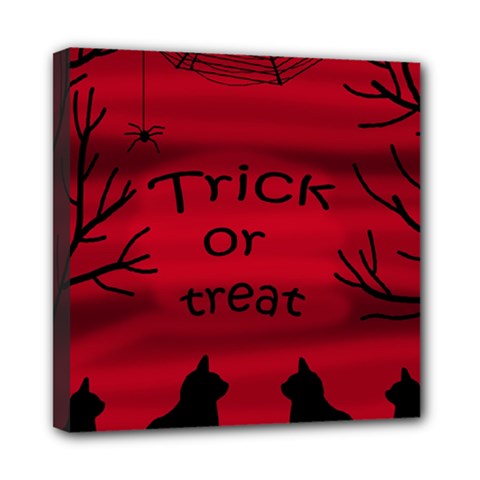 Trick or treat - black cat Mini Canvas 8  x 8 