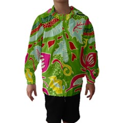 Green Organic Abstract Hooded Wind Breaker (kids) by DanaeStudio