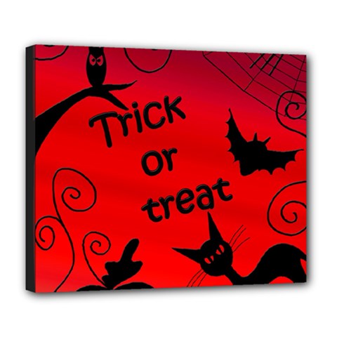 Trick Or Treat - Halloween Landscape Deluxe Canvas 24  X 20   by Valentinaart
