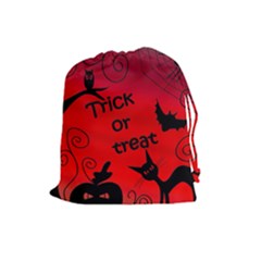 Trick Or Treat - Halloween Landscape Drawstring Pouches (large)  by Valentinaart