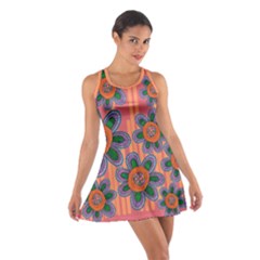 Colorful Floral Dream Cotton Racerback Dress by DanaeStudio