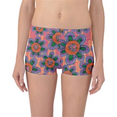 Colorful Floral Dream Boyleg Bikini Bottoms by DanaeStudio