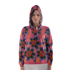 Colorful Floral Dream Hooded Wind Breaker (women) by DanaeStudio