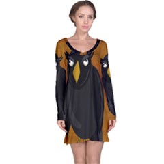 Halloween - Old Black Rawen Long Sleeve Nightdress