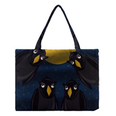 Halloween - Black Crow Flock Medium Tote Bag by Valentinaart