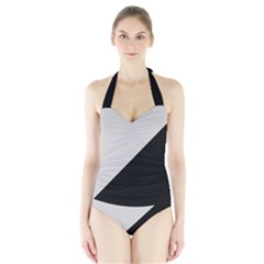 Black Grey Halter Swimsuit