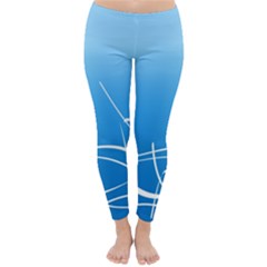 Light Blue Design Winter Leggings  by Aanygraphic