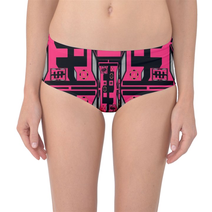 Hnhnhnhnhnhnhn Mid-Waist Bikini Bottoms