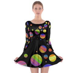 Colorful Galaxy Long Sleeve Skater Dress by Valentinaart