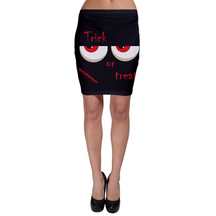 Halloween  Trick or treat  - monsters red eyes Bodycon Skirt