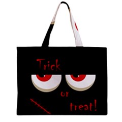 Halloween  trick Or Treat  - Monsters Red Eyes Zipper Mini Tote Bag by Valentinaart