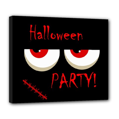 Halloween Party - Red Eyes Monster Deluxe Canvas 24  X 20   by Valentinaart