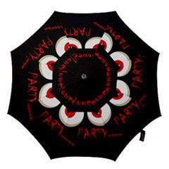 Halloween Party - Red Eyes Monster Hook Handle Umbrellas (large) by Valentinaart