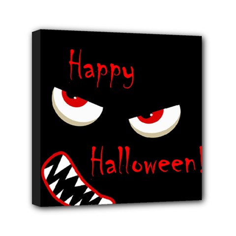 Happy Halloween - red eyes monster Mini Canvas 6  x 6 