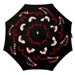 Happy Halloween - red eyes monster Straight Umbrellas