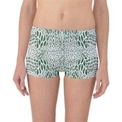 Green Snake Texture Boyleg Bikini Bottoms