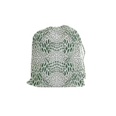 Green Reptile Scales Drawstring Pouches (medium) 