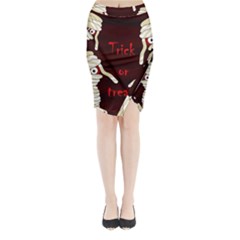 Halloween Mummy Midi Wrap Pencil Skirt by Valentinaart