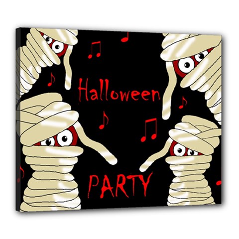 Halloween Mummy Party Canvas 24  X 20  by Valentinaart