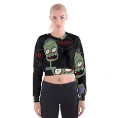 Halloween Zombie Women s Cropped Sweatshirt by Valentinaart
