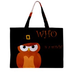 Halloween Witch - Orange Owl Zipper Mini Tote Bag by Valentinaart