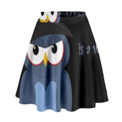 Halloween Witch - Blue Owl High Waist Skirt by Valentinaart