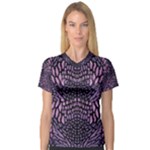 PINK REPTILE Women s V-Neck Sport Mesh Tee