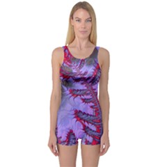 Freaky Friday Red  Lilac One Piece Boyleg Swimsuit