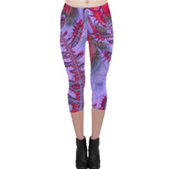 Freaky Friday Red  Lilac Capri Leggings 