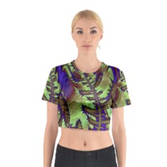 Freaky Friday, Blue Green Cotton Crop Top by Fractalworld