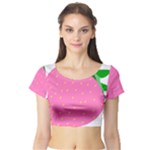 Strawberry Short Sleeve Crop Top (Tight Fit)