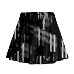 Black And White Neon City Mini Flare Skirt by Valentinaart